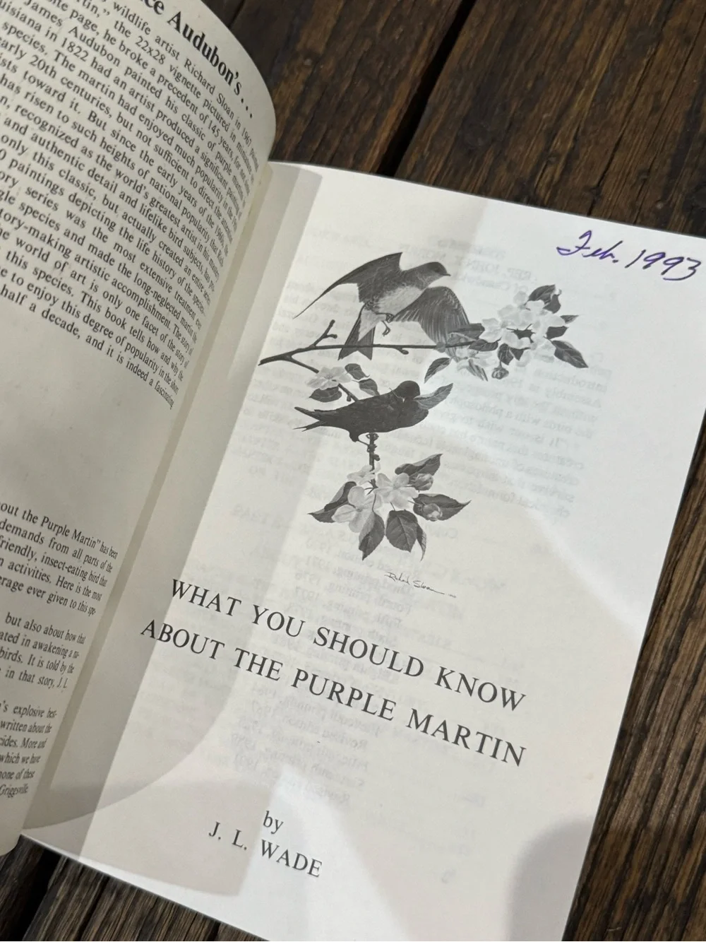 What you should know about the Purple Martin Book - JL Wade - Vintage 1991